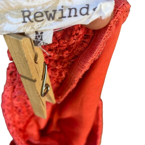 Rewind Coral Lace Shorts With Pockets Crochet Shorts Size M - Picture 2 of 8